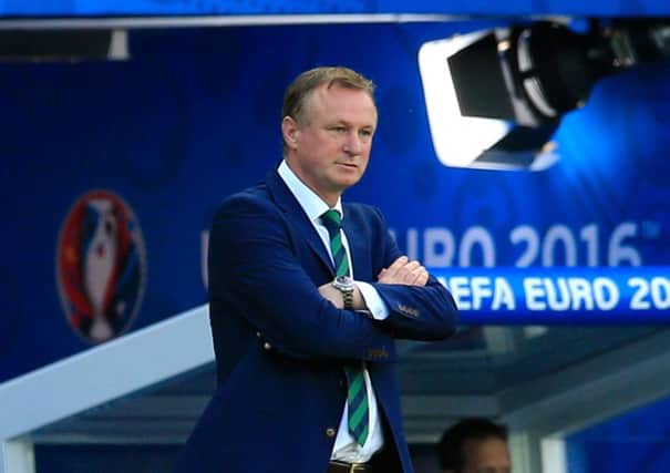 Northern Ireland manager Michael O'Neill on the touchline during the game against Wales at Parc de Princes, Paris