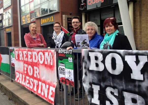 Local branch members of the Ireland Palestine Solidarity Campaign (I.P.S.C.) held a boycotting of Israeli good events outside Tesco, Strand Road at the weekend.