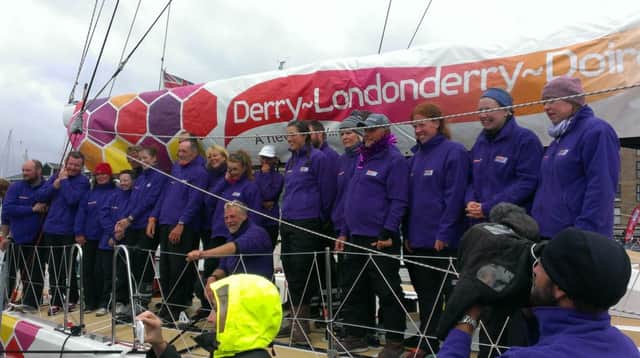 The crew of the Derry Clipper boat.