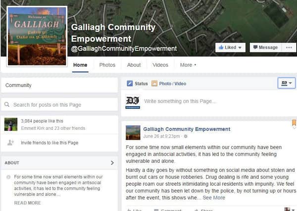 The Galliagh Community Empowerment Facebook page was set-up two weeks ago.