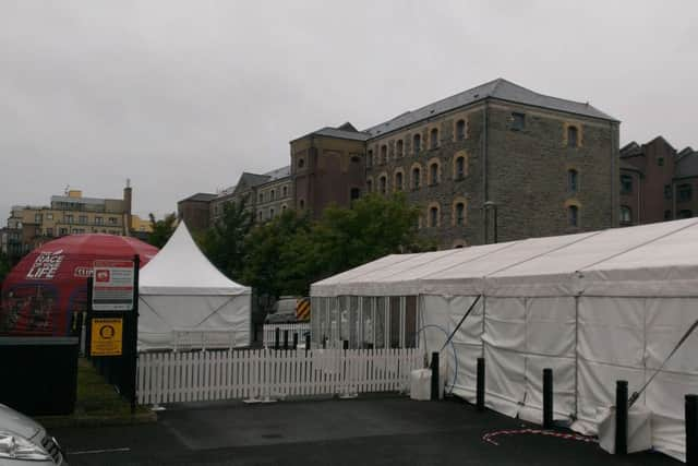 Tents erected along the quay today ahead of the Clipper fleet arrival