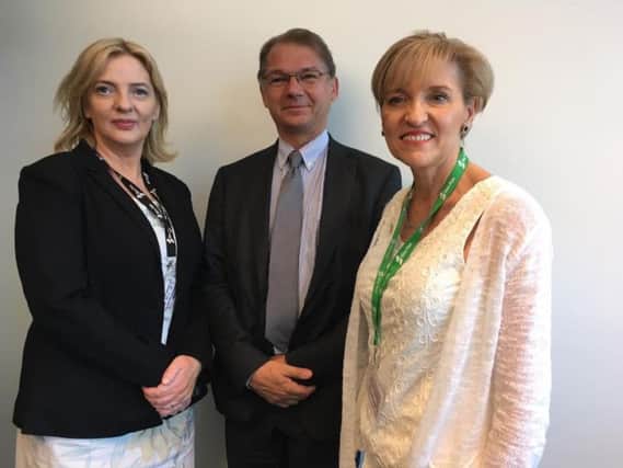 Martina Anderson with fellow MEPs during talks over the Brexit vote.