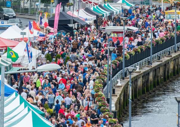 The Quay along the River Foyle where the Maritime Festival is under way as the Clipper Round The World Yacht Race is stopping over for the third time which includes the yacht Derry-Londonderry-Doire. Picture Martin McKeown. Inpresspics.com. 10.07.16