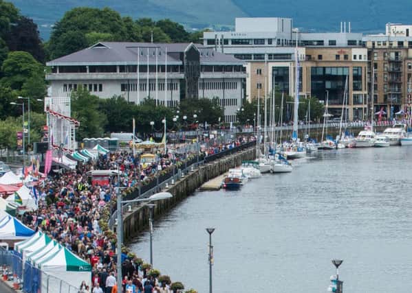 The Quay along the River Foyle where the Maritime Festival is under way as the Clipper Round The World Yacht Race is stopping over for the third time which includes the yacht Derry-Londonderry-Doire. Picture Martin McKeown. Inpresspics.com. 10.07.16