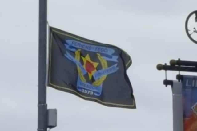 A UFF flag in Limavady town centre.