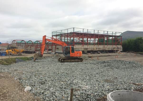 Construction of the new sports complex in Dungiven on Curragh Road.