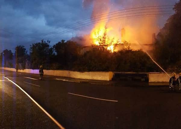 Fire fighters tackle the blaze at Moville. Picture: Moville Fire Service Facebook page.