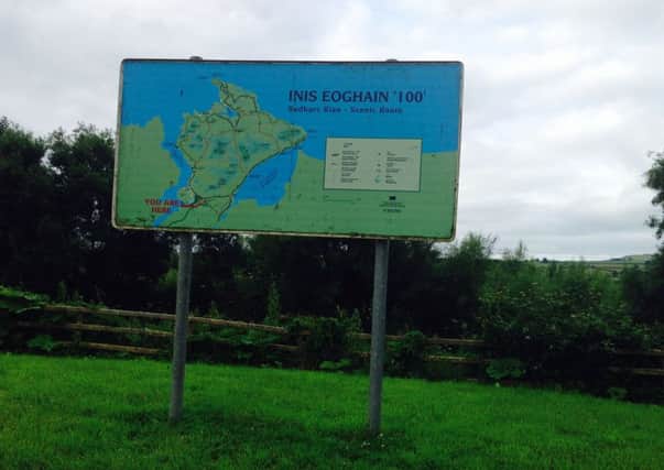 The Inishowen 100 sign at Burnfoot.