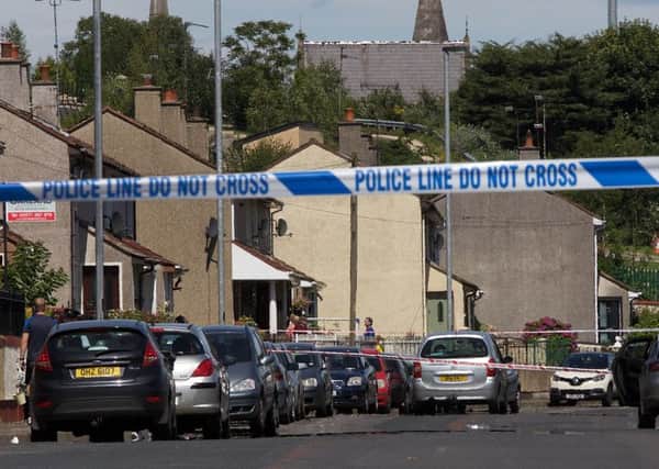 The police cordon at Lone Moor Road, Derry after a child was knocked down by a car. Photo - Tom Heaney.