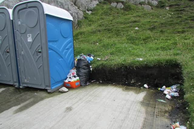 A picture taken by Suzanne Doherty of rubbish at Malin Head.