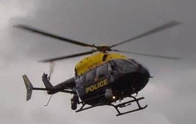 The PSNI helicopter was deployed during the episode.