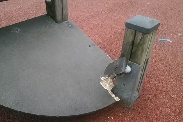 More vandalism - this time a climbing frame.