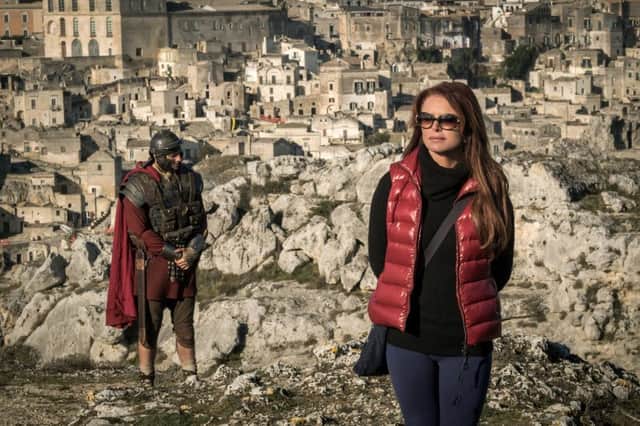 Executive Producer Roma Downey on the set of Ben-Hur from Paramount Pictures and Metro-Goldwyn-Mayer Pictures.
