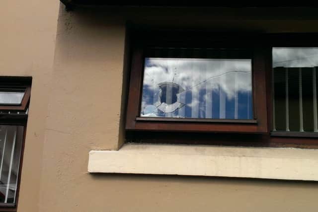 A second hall window smashed at a family's home in Creggan Heights.