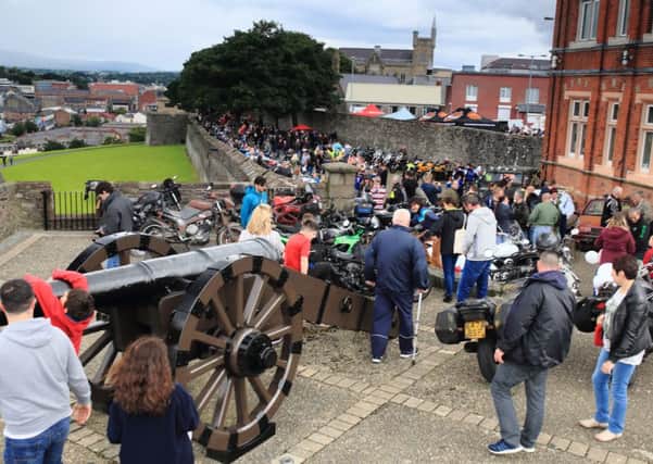 Crowds gathering on the Wall for the Roaring Meg Festival. (Pic Gavan Connolly)