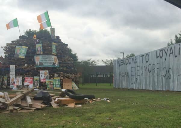 The bonfire off the Edenmore Road in Limavady on the Eleventh night.
