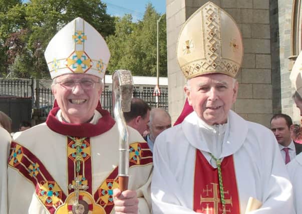 Bishop Donal McKeown with the late Edward Daly. Picture Margaret McLaughlin