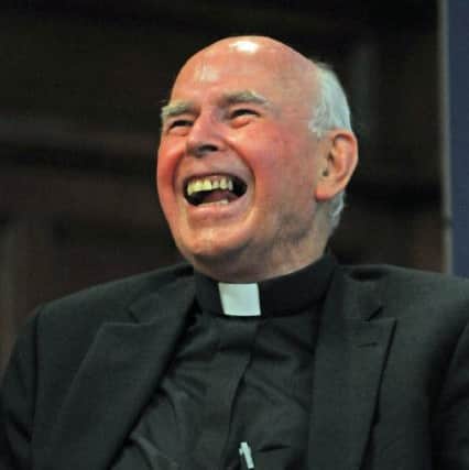Bishop Daly enjoying a laugh at the launch of his second volume of memoirs, 'A Troubled See', in 2011.