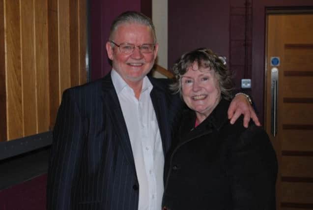 Brian Foster with the star of Maire, a Woman of Derry, Carmel McCallion.