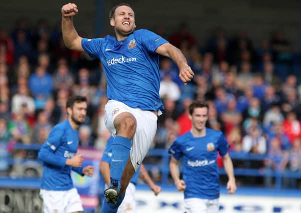 Glenavon Guy Bates who scored one of the goals in the 3-3 draw with Ballymena