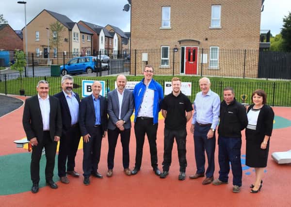 Directors and staff from BW Homes & Construction Ltd and EH Allingham Construction Ltd with the appointed Architects for the scheme; Seamus McCloskey (Partner) and George Brolly (Associate) from Hamilton Architects.