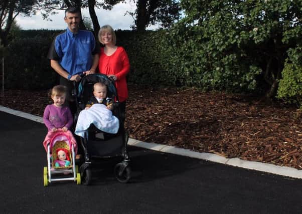 Cathal and Elaine Mullin and their children Catherine (2) and Charlie (1) will be taking part in the Marie Curie walk.