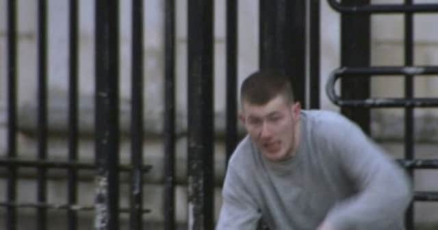 Dean Beattie as he escaped from police custody in Bishop Street Courthouse