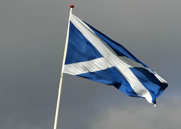 The Saltire, the national flag of Scotland.