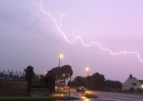 Thunderstorms over Derry on Thursday night.