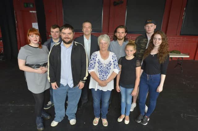 Louise Conaghan (left),Head of Casting for the new Tom Collins movie Â‘PenanceÂ’,  pictured  at the casting registration in the Playhouse on Saturday afternoon last with some Derry and Donegal hopefuls seeking a volunteer extra role. The film, depicting the 1916 Rising and the 1969 Â‘TroublesÂ’ will be shot in Derry and Donegal over the coming weeks. DER3416GS066