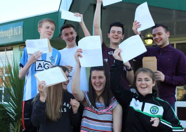 Happy GCSE students at St. Mary's, Limavady.