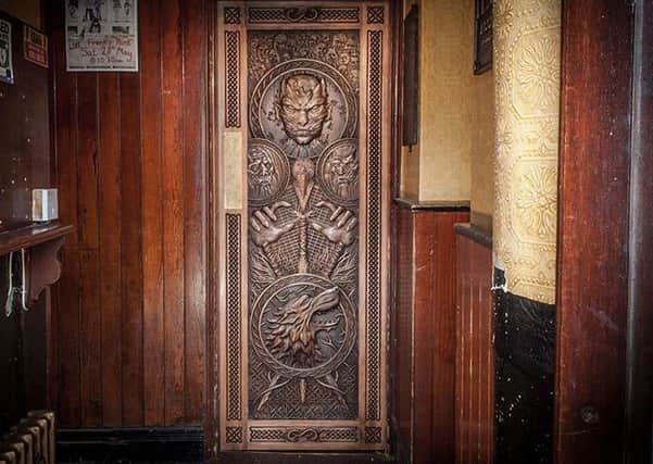 The fifth Door of Thrones door in Frank Owens Bar in Limavady. 
Pic  Tourism Ireland