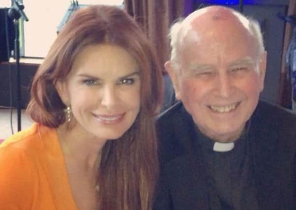 Roma Downey with her good friend, Bishop Edward Daly.  Photo: Courtesy of Roma Downey