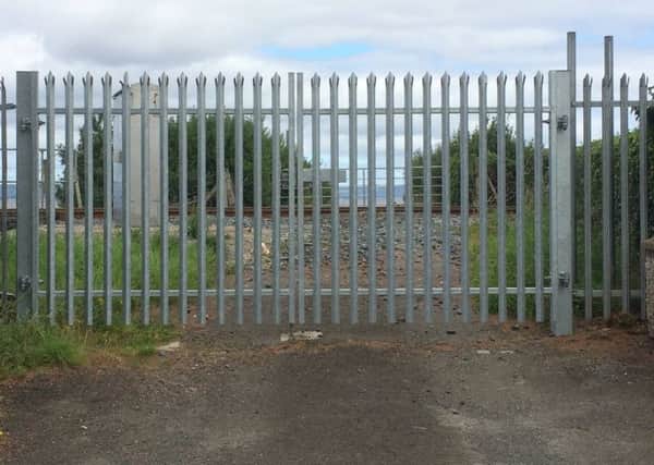 The gates erected at the end of the Shore Road in Faughanvale