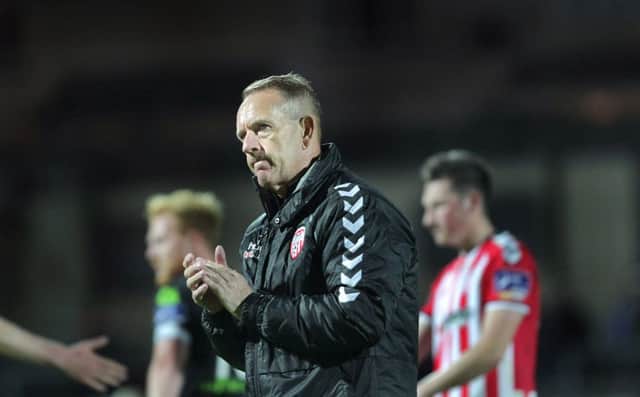 RALLYING CALL . . .  Derry City manager Kenny Shiels is hoping his side can progres to the FAI Cup semi-finals in Wexford on Friday night.