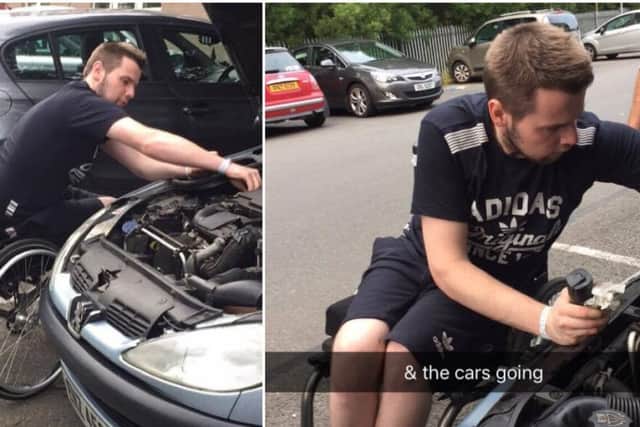 Dean using his mechanical skills on a car during his stay in Musgrave.