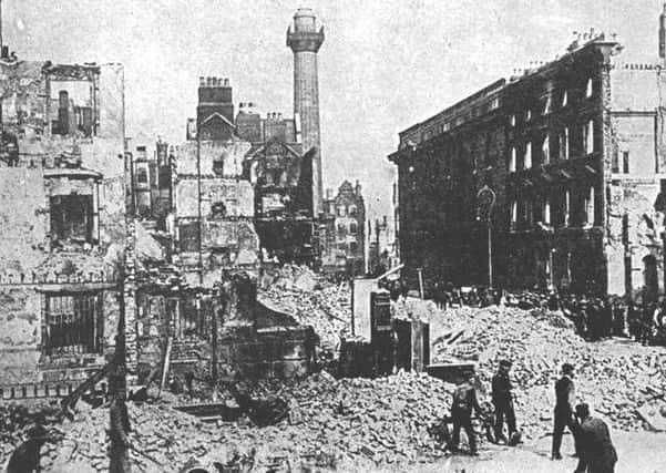 Sackville Street in Dublin pictured after the 1916 Easter Rising.