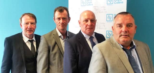 The 'Derry Four' are, from left, Stephen Crumlish, Gerry McGowan, Michael Toner and Gerry Kelly.