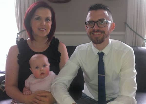Young couple Emma Weaver and Niall Greene with baby Amelia Greene, who have set up a new support group for adults with Attention Deficit Hyperactivity Disorder in Derry.