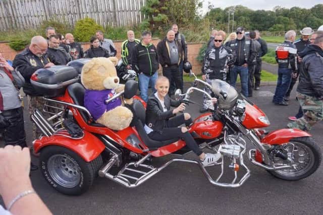 Alexandra Johnston who is battling cancer pictured on a trike last weekend.