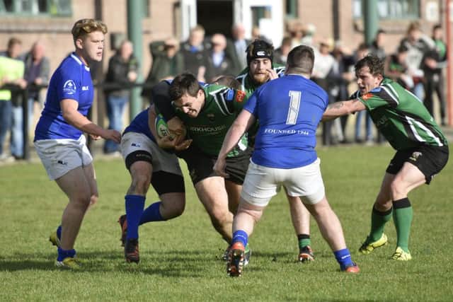 Gerard Doherty powers forward for City of Derry during Saturday's match against Thomond. DER4016-104KM