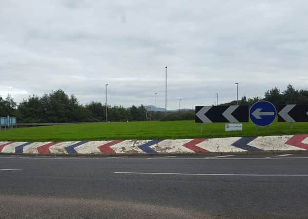 The roundabout at Lisnakilly Road, Limavady.