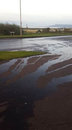 The leak on the main road into Greysteel.