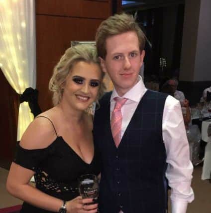 Jamie Harkin and Erin McClean. Footballer and Erin's husband, James McClean, made a substantial donation to the show.