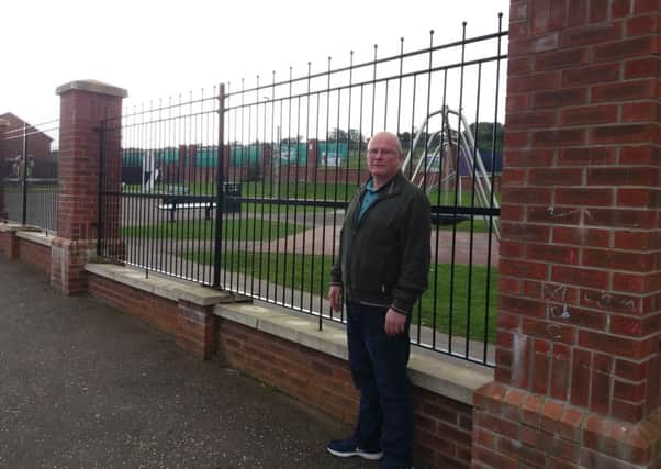 Sinn Fein councillor, Kevin Campbell, pictured at the play park.