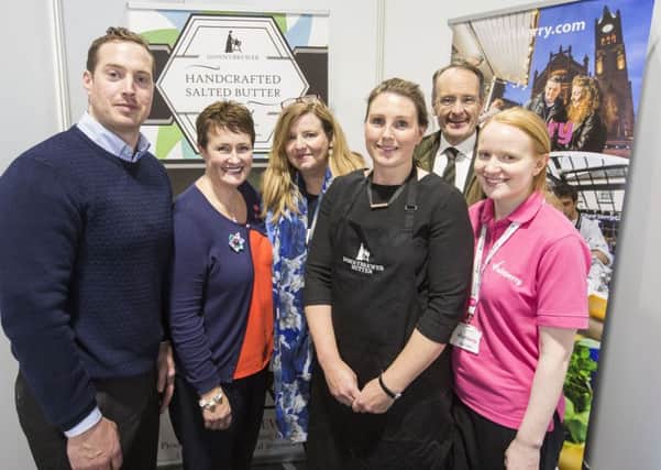Pictured from left are:- Richard Leighton, Doneybrewer Butter; Louise Millsopp, Department of Agriculture, Environment and Rural Affairs (DAERA) NI Regional Food Programme; Mary Blake, Head of Tourism with DCSDC; Alison Leighton, Doneybrewer Butter; Howard Hastings, Managing Director Hastings Hotel Group and former Chair Tourism NI; and Niamh Ashford, Visit Derry.