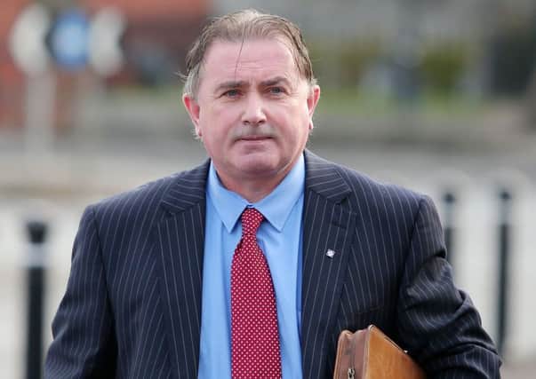 Stephen Philpott arrives at Newry Magistrates' Court where he was appearing in connection to fraud charges