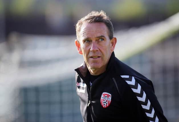 LOOKING UP . . . 

Derry manager Kenny Shiels says he won't rest until he brings trophies to Brandywell.