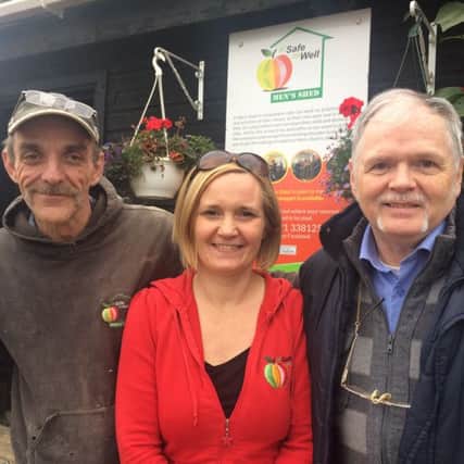 Roy Brown, Men's Shed, Limavady.; Catherine Taylor, Be Safe Be Well; and Peter Bonner, men's Shed, Foreglen.