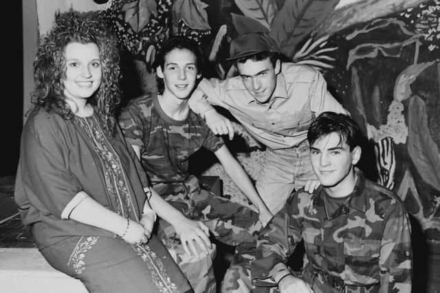 Appearing in the St Columbs College production of South Pacific are, from left, Roisin Rice, Kevin Rainey, John McColgan and John McDaid.